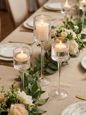 Wedding Household candlesticks set X 2 lot glass 6 pc
